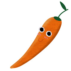 Cute Yellow Chili Paper illustration Watercolor