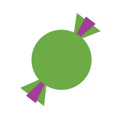 simple halloween sweet candy round shape green wrap