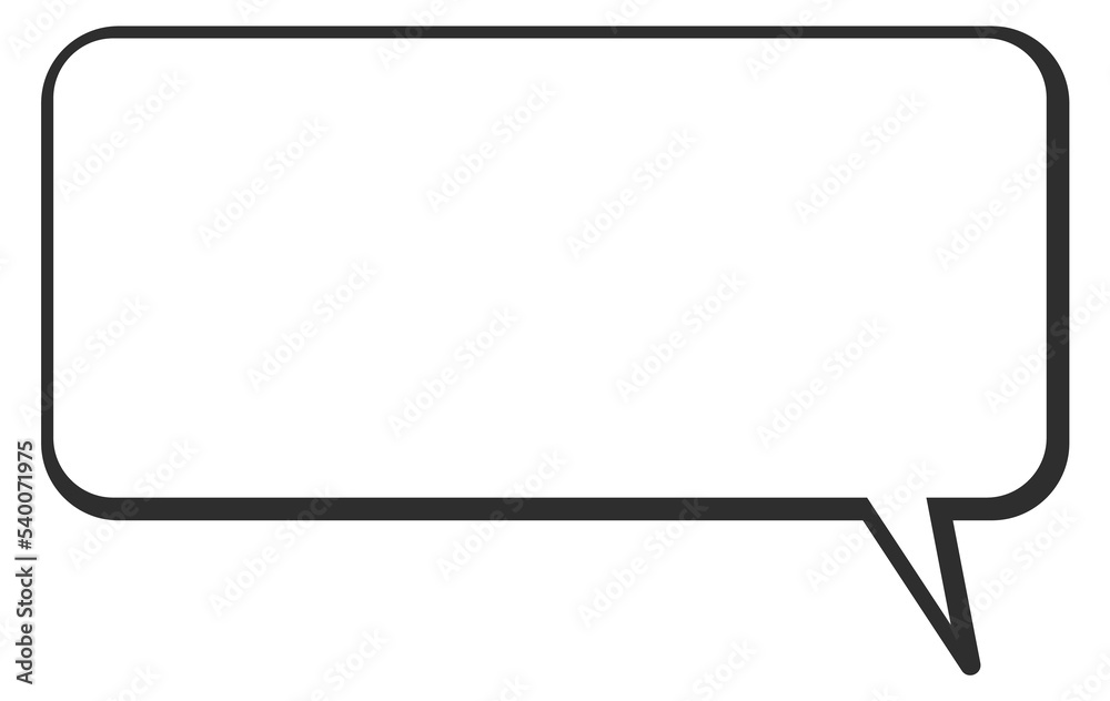 Fototapete chat message template. rectangular text frame bubble