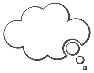 Thinking cloud template. Comic balloon. Blank frame