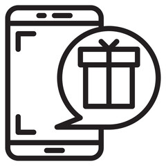 Online order outline style icon