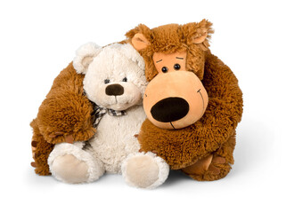 Teddy bear being held by another teddy bear