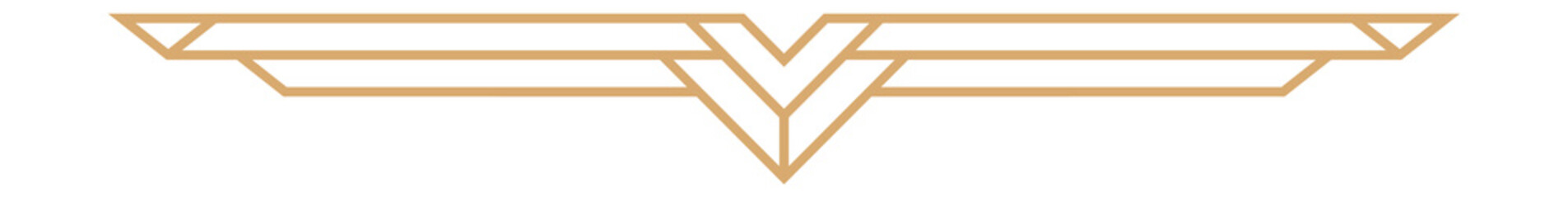 Golden border. Art deco retro style frame header