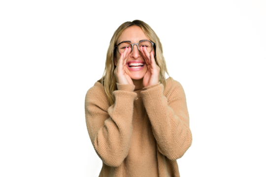 Young caucasian woman isolated on green chroma background saying a gossip, pointing to side reporting something.