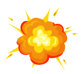 Foto auf Alu-Dibond Explosion cloud effect. Cartoon retro boom icon © ssstocker