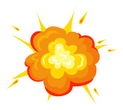 Explosion cloud effect. Cartoon retro boom icon