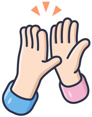 Hand gestures High five hands, friendly greetings to friendly partners.