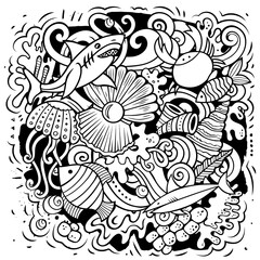 Sea Life cartoon vector illustration