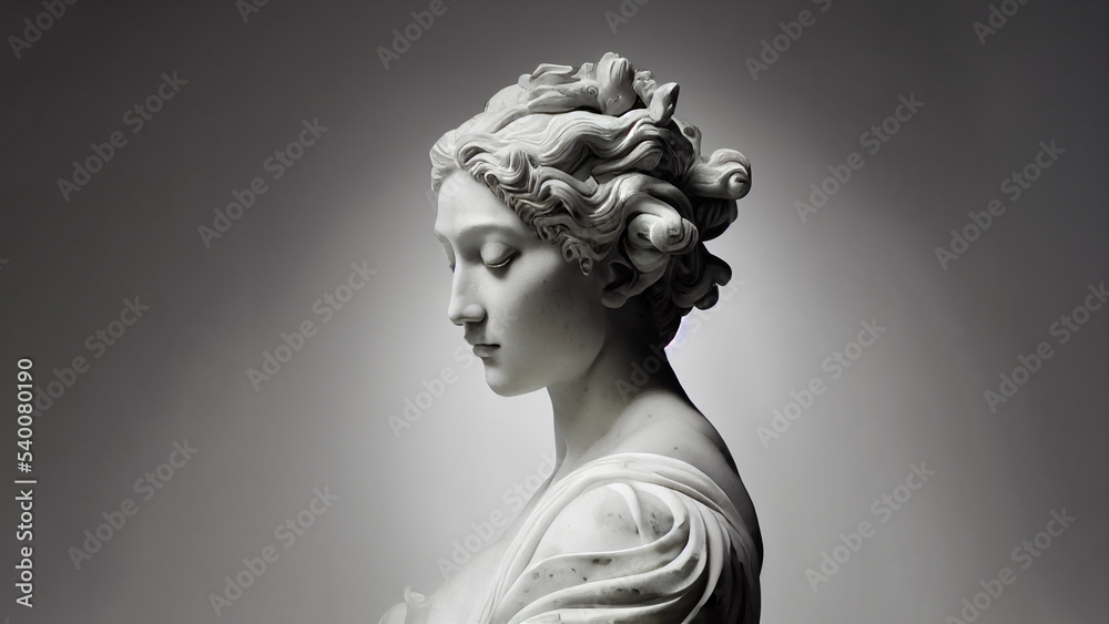 Wall mural illustration of a renaissance marble statue of gaia. she is the primordial goddess and personificati