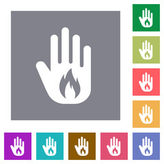Obraz premium Hand shaped natural gas sanction sign solid square flat icons