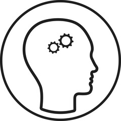 Human with gears in head.
