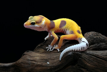 Close-up photo of a leopard gecko