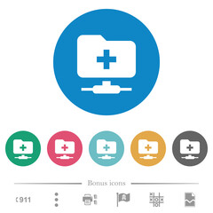 Obraz premium FTP create folder flat round icons