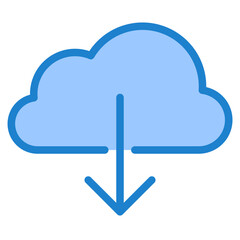 Cloud computing blue style icon