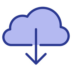 Cloud computing color line style icon