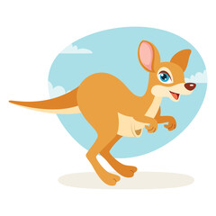 Cartoon Illustration Of A Kangaroo