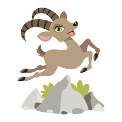 Cartoon Illustration Of A Goat