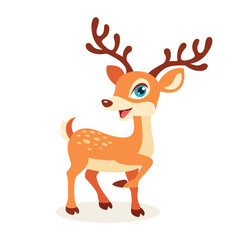 Cartoon Illustration Of A Deer - obrazy, fototapety, plakaty