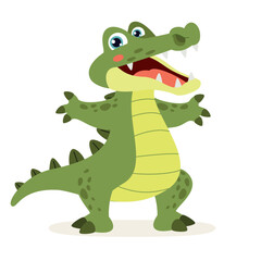 Fototapeta premium Cartoon Illustration Of A Crocodile