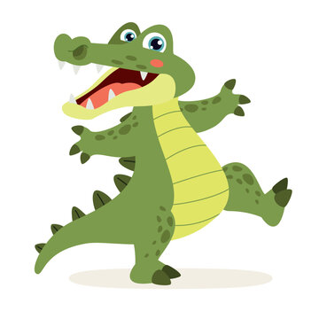 Cartoon Illustration Of A Crocodile