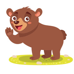 Obraz na płótnie Canvas Cartoon Illustration Of A Bear