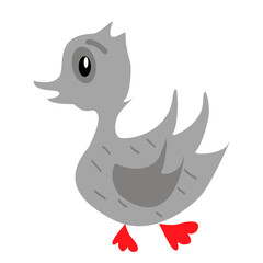 Little baby swan. Flat illustration.