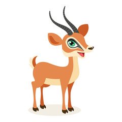 Cartoon Illustration Of An Antelope