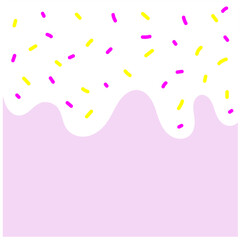 Sweet background with pink and yellow sprinkles