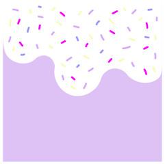Sweet purple background with colorful sprinkles