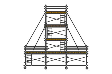 Scaffolding construction flat line icon vector.
