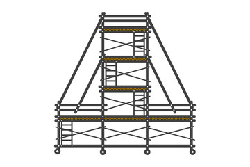 Scaffolding construction flat line icon vector.