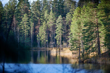 lake in forest in Vierumaki finland