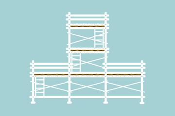 Scaffolding construction flat line icon vector.