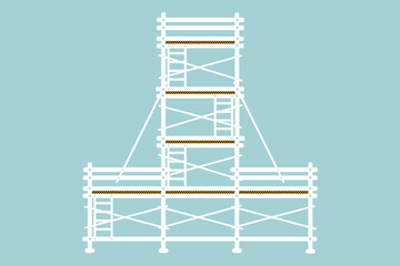 Scaffolding construction flat line icon vector.