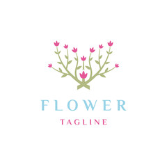 Flower beauty logo design template flat vector