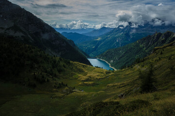 Obraz na płótnie Canvas landscape of lake agaro in alpe devero
