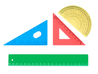 Ruler instruments isolated on white background