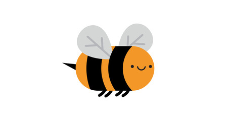 cute bee transparent mascot