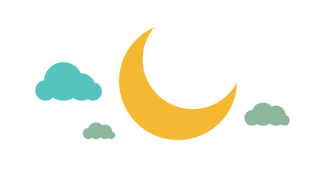 transparent image of the moon and clouds