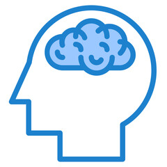 Psychology blue style icon