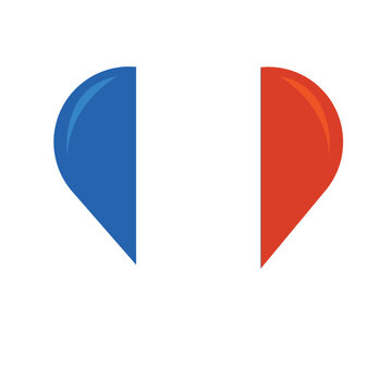 Isolated heart shape with a flag of France Vector
