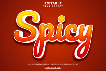 Spicy food 3d text style, editable text effect