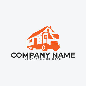 mover logo with House and truck Vector