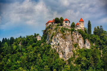 The Cliff with Bled Castle, Slovenia