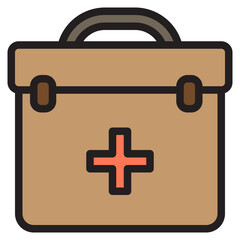 Fototapeta premium First aid kit color line style icon
