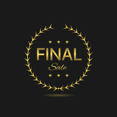 Final sale golden laurel wreath label set