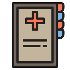 Obraz premium Medical history color line style icon