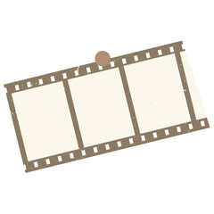 Scratched film strip frame isolated