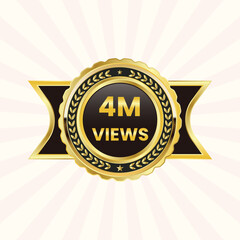 4 Million Plus Views badge Design