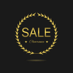 Sale clearance Golden laurel wreath label
